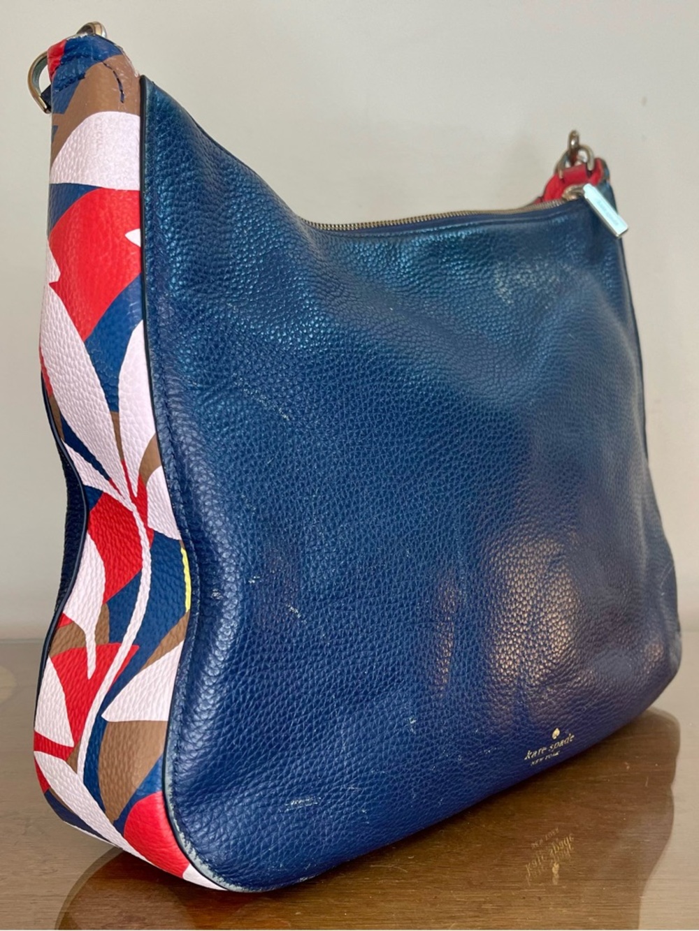 Kate Spade NY Kailee Tropical Toss Medium Bag Dark Blue, Handbag-Purse-Shoulder - Picture 3 of 16